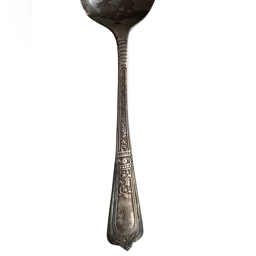 Antique MERMOD JACCARD CO PAI.81 Silver Spoon Silverware Kitchen Serving